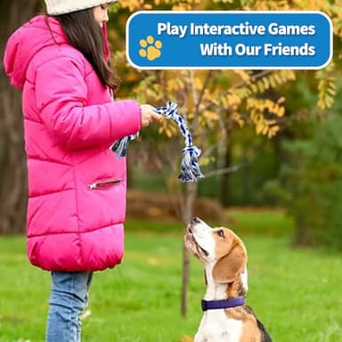 WDZZHOT [2 Pack] Dog Rope Toys, Dog Chew Toy for Medium and Small Dogs, 3 Knots Heavy Duty Puppy Rope Toy, 100% Cotton Tug of War Dog Toys for Boredom, Teeth Cleaning - Image 6