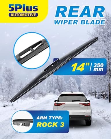 5 PLUS® 14 Inch Rear Wiper Blade Replacement for Subaru Forester 2007-2024 Outback 2005-2019/Honda CRV 2007-2011 Fit 2009-2020 Pilot 2016-2024 Rear Windshield Wiper Mute Original OEM Quality - Image 2