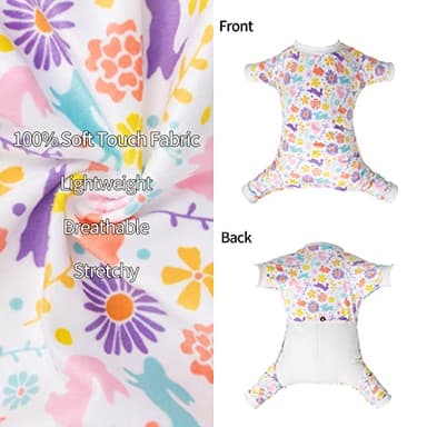 CuteBone Small Dogs Outfit Soft Puppy Onesies Pjs Dog Easter Rabbit Pajamas Pet Coat Cat Apparel Comfy Doggie Jumpsuit Bodysuit for All Seasons P276XL - Image 3