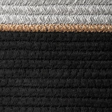 LA JOLIE MUSE Woven Basket Rope Storage Baskets - Large Cotton Organizer, Basket for Baby Blanket, Kids Toy Nursery Laundry Basket Ebony Black XL - Image 6