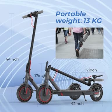 Roinside Electric Scooter - 8.5" Solid Tires, 350W Motor, Up to 19 MPH and 21 Miles Long-Range Portable Foldable Commuting Scooter for Adults with Double Braking System and App - Image 4
