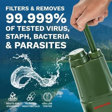Survivor Filter PRO Extender Series - Portable Water Filter Pump with Extra Replacement Filters - Image 3