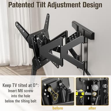 Mounting Dream Ultra Slim TV Wall Mount for 26-75 Inch Television, Full Motion Bracket with Smooth Extension, Swivel and Tilt, 1.38” Thin Low Profile TV Mount Fits 16'' Studs, Up to 400x400mm, 88lbs - Image 5