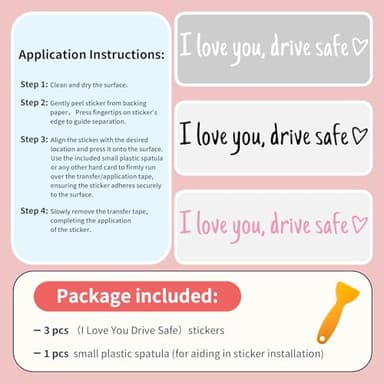 3 PCS I Love You Drive Safe Rearview Mirror & Window Decals Vinyl Car Stickers for Women, Inspirational Mirror Quotes, Vanity & Car Interior Decor Stickers (I Love You Drive Safe) - Image 4