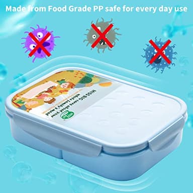 MISS BIG® Bento Box,Bento Box for Kids,Lunch Box Kids,Leakproof Kid Lunch Box,Lunch Containers No BPAs and Chemical Dyes,M/W,D/W & Fridge Safe(1150ml Blue) - Image 4
