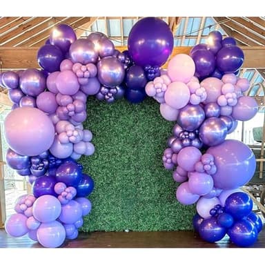 NISOCY Purple Balloons Arch Garland Kit, 102PCS 18In 12In 10In 5In Deep Dark Purple Balloons Different Sizes for Birthday Graduation Engagement Mermaid Theme Halloween Party Decorations - Image 3