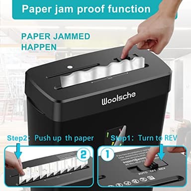Woolsche Paper Shredder,10-Sheet Cross Cut with 3.43-Gallon Basket, P-4 Security Level,3-Mode Design - Shreds CD and Credit Card,Durable,Fast and Jam Proof for Home Office (ETL Certified) - Image 7