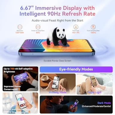 Blackview Shark 9 Unlocked Phones, 5G Smartphones 24GB+128GB/2TB, 50MP+8MP AI Camera, Octa-Core Android 14, 5000mAh/18W Cell Phone, 6.67" HD+, GPS/Fingerprint/Face ID Mobile Phones, Blue Celulares - Image 6