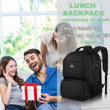 MATEIN Lunch Backpack for Men, 18 Inch Large Insulated Backpack Cooler with USB Charging Port, Water Resistant Laptop Back pack with Lunch Box Bag for Work Travel Business College Picnic, Black - Image 9