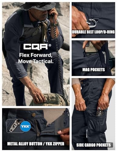 CQR Men's Flex Ripstop Tactical Pants, Water Resistant Stretch Cargo Pants, Lightweight EDC Hiking Work Pants, Dura Flex Mag Pocket Operator Navy, 34W x 32L - Image 7
