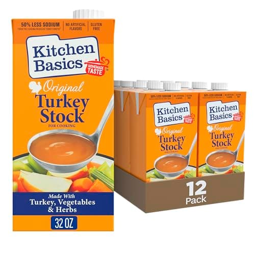 Kitchen Basics Turkey Stock - 32 oz Carton (Pack of 12) The Perfect Base for Your Savory Kitchen Recipes and Stocking Up - Image 1