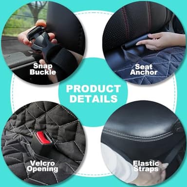 Meginc Dog Car Seat Covers for Back Seat, Waterproof Back Seat Covers for Ford Explorer/Subaru Outback/Honda Pilot, Heavy Duty Non Slip Back Seat Cover for Dogs in Car, Easy Clean Car Seat Protector - Image 3
