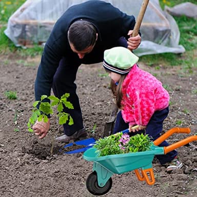 Qtioucp Kids Gardening Tools Outdoor Toys Set Backyard Play with Wheelbarrow Educational STEM Learning Pretend Toys Outdoor Indoor for Toddlers Kids Boys Girls - Image 2