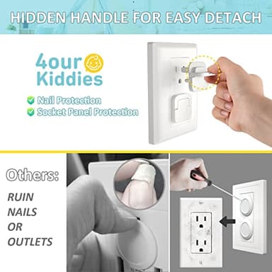 4our Kiddies Baby-Proof Outlet Covers (60 Pack) - Child Safety Electric Plug Protectors to Prevent Power Shock - Image 5
