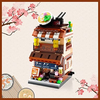 AXSDXA Japanese Street View Ramen Shop, 412PCS Mini Building Blocks Model Mini Shop Bricks Set, Creative Thinking DIY Toy for Kids Boys Girls Age 6+(Ramen House) - Image 4