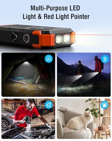 Sudrov Solar Charger Power Bank, 42800mAh Wireless Portable Charger with USB-C in/Output, QC3.0 Fast Charging 15W 4 Ports Outdoor Battery Pack Built-in Dual Led Flashlights for iPhone Samsung etc - Image 4