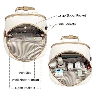 LOVEVOOK Backpack purse for Women, 14 Inch Laptop backpack with USB Port, Cute Waterproof Backpacks Stylish Travel Bags Vintage Daypacks Bookbag for College School Work - Image 3