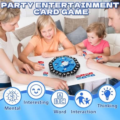 Resflycheng Word Game Family Board Game with Digital Display Timer and 2 Categories Modes Fun Fast-Paced 24-Letter Game for Learning Party Interactive (Blue) - Image 4