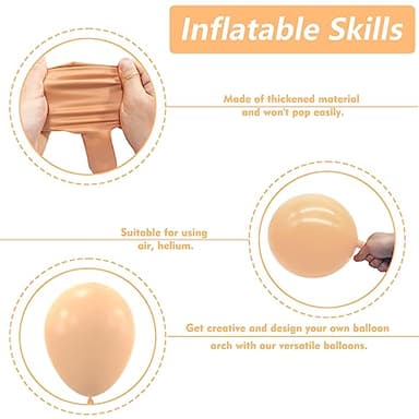 NISOCY Nude Balloon Arch Kit, 102PCS 18In 12In 10In 5In Skin Color Balloon Garland Different Sizes for Birthday, Engagement, Wedding, Baby Shower Theme Celebration Decoration - Image 5