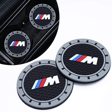 for BMW M Car Cup Holder Coaster, Auto Cup Holder Insert Coaster Compatible with BMW M M2 M4 M5 M6 M8 X1 X2 X3 X5 X6 M135i M240i Z4 328i X7, 2PCS - Image 1