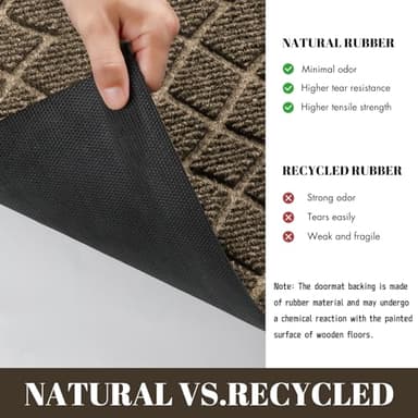 Yimobra Front Door Mats Outside Entrance, 36x24 All-Season Waterproof Welcome Matt Outdoor, All-Weather Non-Slip Doormat, Non Slip Porch Patio Indoor Entrance Mat, Brown - Image 4