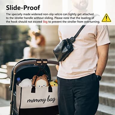 TOPDesign Universal Baby Stroller Organizer, Stroller Caddy with Heightened Insulated Cup Holders & Non-Slip Secure Hooks Accessories, Fits Most Strollers, Machine Washable (Checkerboard) - Image 5