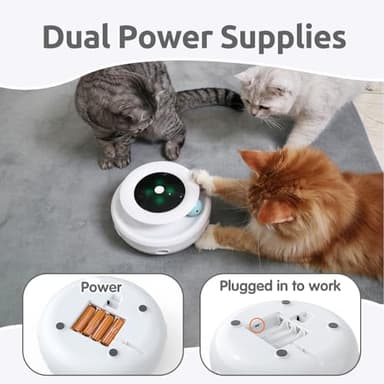 ORSDA 2in1 Interactive Toys for Indoor Cats, Timer Auto On/Off, Cat Toy Balls & Ambush Electronic Cat Mice Toy for Entertainment with 6pcs Feathers, Dual Power Supplies - Image 6
