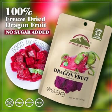 Himalayan Chef Freeze-Dried Dragon Fruit 15g/Each (Pack of 10) | Organic Dried Fruit Snacks, Healthy Snack for Kids & Adults, Freeze-Dried Fruit - Image 4