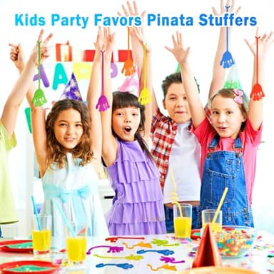 Sticky Hands Bulk 48 PCS Party Favors for Kids 4-8 8-12 Stretchy Sticky Hand Toy Halloween Goodie Bag Stuffers Fillers Mini Treasure Box Toys for Classroom Prizes Student Gifts Birthday Party Supplies - Image 4
