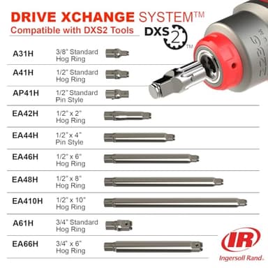 Ingersoll Rand 2236QTIMAX-R DXS2 1/2" Air Impact Wrench, Quiet, 1500 ft-lb Torque, Titanium Hammercase, Friction Ring Retainer, Red - Image 7