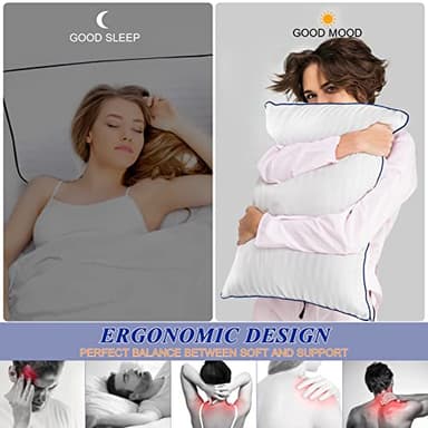 SEMZSOM Bed Pillows for Sleeping, King Size Pillows Set of 2 Cooling Luxury Hotel Quality Pillow with Premium Soft Down Alternative Filling for Back, Stomach or Side Sleepers - Image 4