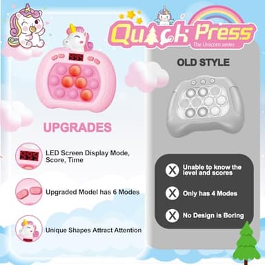 Pop Game - Light Up Fidget Toy for Kids & Adults, Quick Push Fast Push Sensory Toys for Kids 5-7 & 8-12, Handheld Relaxing Stress Relief Game for Autism, ADHD - Fun Fidget Toys for Adults & Children - Image 4