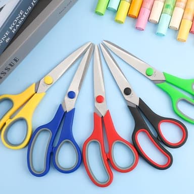 Scissors Bulk Set of 32-Pack, 8" All Purpose Multipurpose Sharp Sewing Craft Fabric Scissors for Office Home High/Middle School Student Office Teacher Art Supplies, Right/Left Handed - Image 9
