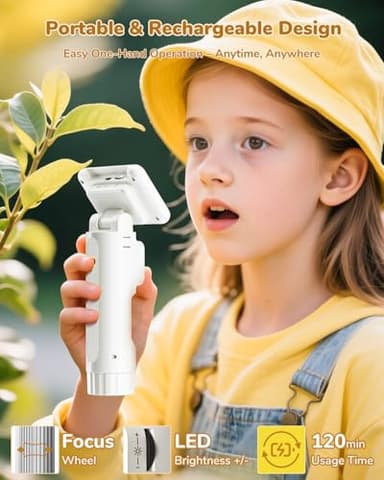 JL113 Microscope for Kids Adults with 2.8" IPS Screen, Handheld Digital Microscope Camera Anti-Shake, 1080P USB Coin Magnifier for Adults with 8 LED Light, Science Kit Kids, PC View, 32GB - Image 5