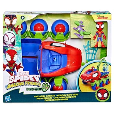 Spidey and his Amazing Friends Marvel Dino-Webs Crawler Toy Car Playset, Spider-Man & Goblin Raptor 4-Inch Action Figures, Kids Ages 3 & Up - Image 2