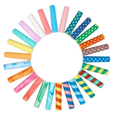 Colorations Sidewalk Chalk – 50pc 4” x 1” Washable, Bright Colored Chalk Set – Fun Kid Art Colors & Patterns – Draw on Classroom Chalkboard or Outdoor Playground – Jumbo Bulk - Image 7