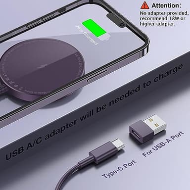 Magnetic Wireless Charger for iPhone: Compatible with Magsafe Charger iPhone 17 16 15 14 13 12 Series & Airpods 4 3 2 Pro-Fast 15W Max Charging Pad Strong Magnet, Dual USB-C/A Ports-Home Office Travel - Image 6