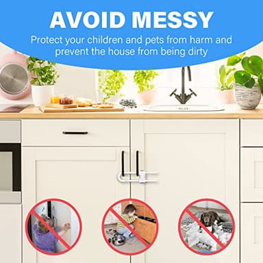 Baby Proofing Cabinets,Cabinet Locks for Babies,12 Pack U-Shaped Child Locks for Cabinets, Child Proof Cabinet Latches,Child Safety Cabinet Locks with Adjustable by SPISPI (White) - Image 5