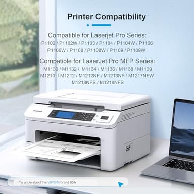 VIPSIM 85A CE285A Toner Cartridge - Compatible Replacement for HP 85A Black Toner Cartridge for Laserjet P1102W P1102 P1109W M1217nfw M1212 M1212nf M1217 Printer (Black, 2-Pack) - Image 2