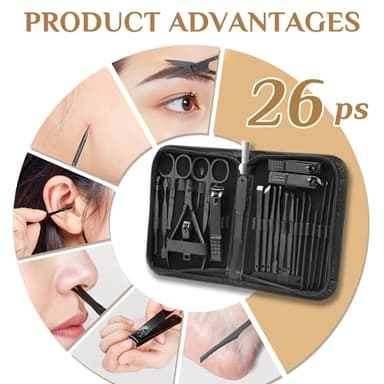 MINKINH Manicure Set Professional Nail Clipper Kit-26 Pieces Stainless Steel Manicure Kit,Nail Care Tools with Luxurious Travel Case - Image 7