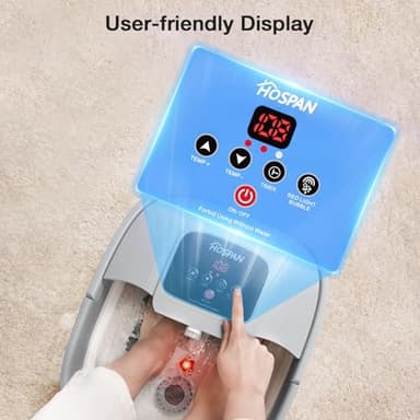 HOSPAN Collapsible Foot Spa with Heat, Bubble, Red Light, and Temperature Control, Foot Bath Massager with 8 Shiatsu Massage Rollers, Pedicure Foot Spa for Relaxation and Stress Relief - Image 7