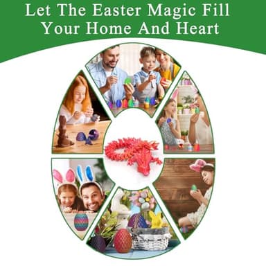 HEFANDAISHU 3D Printed Dragon with Dragon Egg,12inch Flexible Dragon Toy with Articulated Dragon Inside Fidget Toys for Autism/ADHD Easter Toys Gifts(PurpleBlue) - Image 5