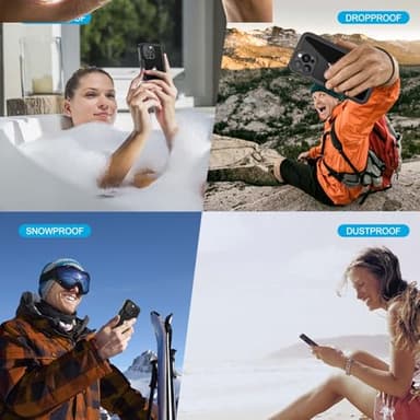 Lanhiem for iPhone 16 Pro Waterproof Case, Dustproof Case Built-in Screen Protector, Camera Protection, Full Body Heavy Duty Rugged Phone Cover for 16 Pro - 6.3 inch (Black/Clear) - Image 7