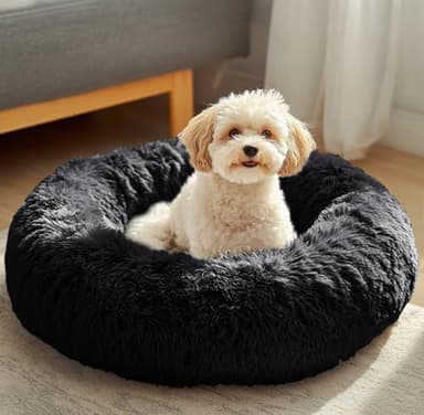 JOLLYVOGUE Dog & Cat Bed, Calming Anti-Anxiety Pet Bed for Small Dogs, Fluffy Donut Cushion for Small and Medium Pets (23") - Image 1
