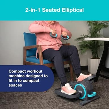 Cubii Total Body - Compact 2-in-1 Elliptical with 12 Resistance Levels, Low-Impact Cardio & Strength Training with an Ergonomic Pulley System for a Full-Body Workout Anywhere You Sit - Adult to Senior - Image 5