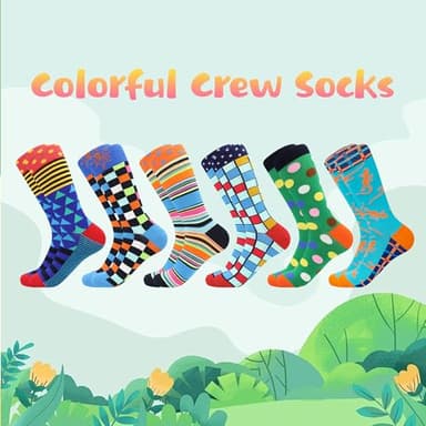 BONANGEL Mens Dress Socks, Cool Cute Food Graphic Animal Novelty Crazy Funny Crew Fun Socks for Men - Image 2