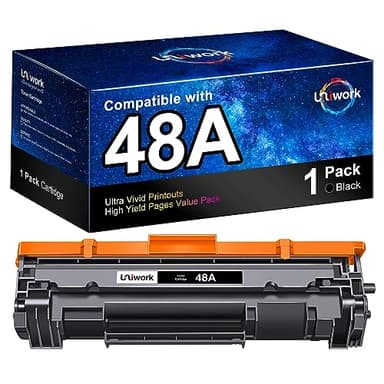 Uniwork 48A CF248A Toner Cartridges Compatible Toner Cartridge Replacement for HP 48A Toner Cartridge Black CF248A Compatible for Laserjet Pro M15w M29w M30w M31w MFP M28w M16w Printer Toner, 1 Pack - Image 1