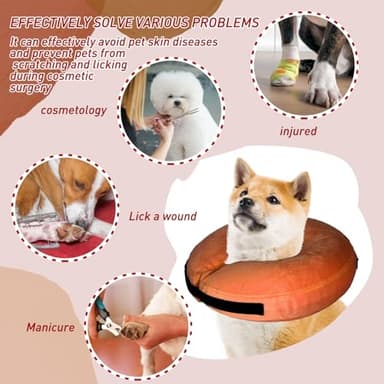 Tonqixope Inflatable Dog Cone Collar-Soft Protective Cone for Dogs After Surgery,Dog Donut Collar for Large Medium Small Dogs and Cats (Orange,Large) - Image 4