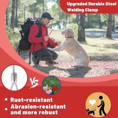 HaiYUAN Dog Tie Out Cable 10/15/20/25/30FT Dog Run Cable Rosy Pink/Blue/Purple/Silver/Red/Green/YellowTie Out Cable for Large Dogs Heavy Duty for Outside Hold Large Dogs Up to 250LBS - Image 6