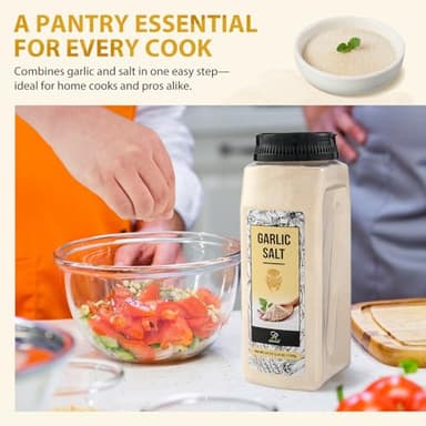 Soeos Garlic Salt 38.8 Ounce(1.1 kg), Bulk Garlic Salt Seasoning, Non GMO, Gluten Free, Ideal for Adding Flavor to Soups, Breads, Vegetables, Meats and More - Image 8